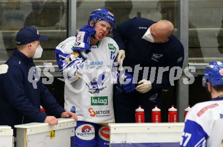 EBEL. Eishockey Bundesliga. VSV gegen HC TWK Innsbruck.  Scott Kosmachuk (VSV). Villach, am 28.2.2021.
Foto: Kuess
www.qspictures.net
---
pressefotos, pressefotografie, kuess, qs, qspictures, sport, bild, bilder, bilddatenbank