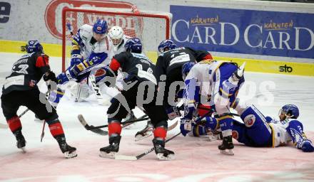 EBEL. Eishockey Bundesliga. VSV gegen HC TWK Innsbruck.  Raphael Wolf, Jakub Sedlacek, Jordan Caron, Sahir Gill (VSV), Braden Dean Christoffer, Felix Girard, Samuel Michael Herr  (Innsbruck). Villach, am 28.2.2021.
Foto: Kuess
www.qspictures.net
---
pressefotos, pressefotografie, kuess, qs, qspictures, sport, bild, bilder, bilddatenbank
