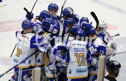 EBEL. Eishockey Bundesliga. VSV gegen iClinic Bratislava Capitals. Jubel  (VSV). Villach, am 3.5.2021.
Foto: Kuess
www.qspictures.net
---
pressefotos, pressefotografie, kuess, qs, qspictures, sport, bild, bilder, bilddatenbank