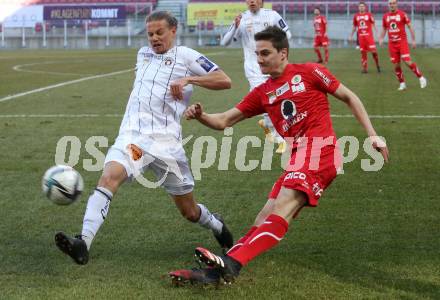 Fussball 2. Liga. SK Austria Klagenfurt gegen  FC Mohren Dornbirn.   Patrick Greil (Klagenfurt), Florian Prirsch (Dornbirn). Klagenfurt, am 6.3.2021.
Foto: Kuess
www.qspictures.net
---
pressefotos, pressefotografie, kuess, qs, qspictures, sport, bild, bilder, bilddatenbank