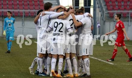 Fussball 2. Liga. SK Austria Klagenfurt gegen  FC Mohren Dornbirn.  Torjubel (Klagenfurt). Klagenfurt, am 6.3.2021.
Foto: Kuess
www.qspictures.net
---
pressefotos, pressefotografie, kuess, qs, qspictures, sport, bild, bilder, bilddatenbank