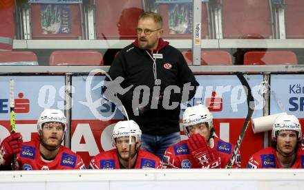 EBEL. Eishockey Bundesliga. KAC gegen	Fehervar AV19. Trainer Petri Matikainen (KAC). Klagenfurt, am 7.3.2021.
Foto: Kuess
www.qspictures.net

---
pressefotos, pressefotografie, kuess, qs, qspictures, sport, bild, bilder, bilddatenbank