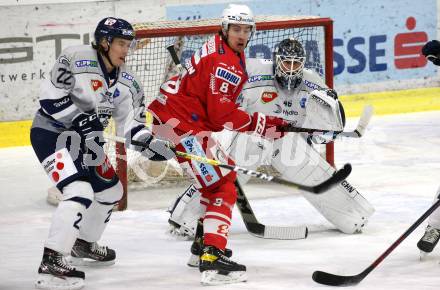 EBEL. Eishockey Bundesliga. KAC gegen	Fehervar AV19. Nicholas Eric Petersen,  (KAC),  Milan Horvath, Jaroslav Janus (Fehervar). Klagenfurt, am 7.3.2021.
Foto: Kuess
www.qspictures.net

---
pressefotos, pressefotografie, kuess, qs, qspictures, sport, bild, bilder, bilddatenbank