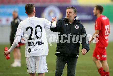 Fussball 2. Liga. SK Austria Klagenfurt gegen  FC Mohren Dornbirn.  Tim Maciejewski, Matthias Imhof (Klagenfurt). Klagenfurt, am 6.3.2021.
Foto: Kuess
www.qspictures.net
---
pressefotos, pressefotografie, kuess, qs, qspictures, sport, bild, bilder, bilddatenbank