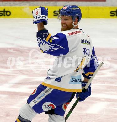 EBEL. Eishockey Bundesliga. VSV gegen KAC.  Torjubel Jamie Fraser (VSV). Villach, am 14.3.2021.
Foto: Kuess
www.qspictures.net
---
pressefotos, pressefotografie, kuess, qs, qspictures, sport, bild, bilder, bilddatenbank