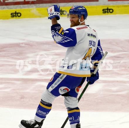 EBEL. Eishockey Bundesliga. VSV gegen KAC.  Torjubel Jamie Fraser (VSV). Villach, am 14.3.2021.
Foto: Kuess
www.qspictures.net
---
pressefotos, pressefotografie, kuess, qs, qspictures, sport, bild, bilder, bilddatenbank