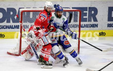 EBEL. Eishockey Bundesliga. VSV gegen KAC.  Sahir Gill,  (VSV), Thomas Koch (KAC). Villach, am 19.3.2021.
Foto: Kuess
www.qspictures.net
---
pressefotos, pressefotografie, kuess, qs, qspictures, sport, bild, bilder, bilddatenbank