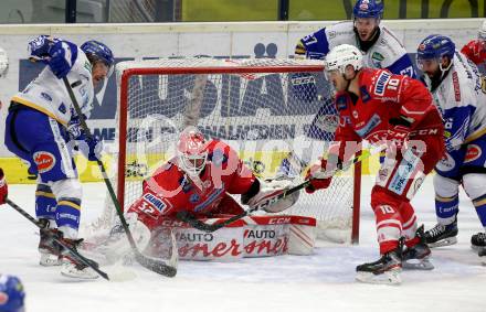 EBEL. Eishockey Bundesliga. VSV gegen KAC.  Chris Collins, Jordan Caron, Jerry Pollastrone, (VSV),  Sebastian Dahm, Thomas Vallant  (KAC). Villach, am 19.3.2021.
Foto: Kuess
www.qspictures.net
---
pressefotos, pressefotografie, kuess, qs, qspictures, sport, bild, bilder, bilddatenbank