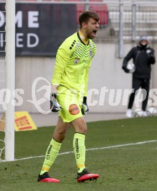Fussball 2. Liga. SK Austria Klagenfurt gegen  SK Vorwaerts Steyr.  Jubel Phillip Menzel (Austria). Klagenfurt, am 20.3.2021.
Foto: Kuess
www.qspictures.net
---
pressefotos, pressefotografie, kuess, qs, qspictures, sport, bild, bilder, bilddatenbank