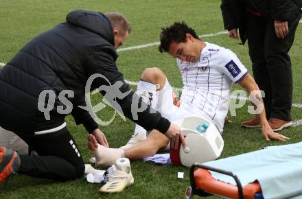 Fussball 2. Liga. SK Austria Klagenfurt gegen  SK Vorwaerts Steyr.  Maximiliano Moreira Romero verletzt(Klagenfurt). Klagenfurt, am 20.3.2021.
Foto: Kuess
www.qspictures.net
---
pressefotos, pressefotografie, kuess, qs, qspictures, sport, bild, bilder, bilddatenbank