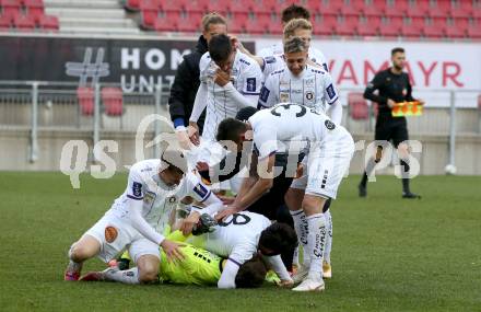Fussball 2. Liga. SK Austria Klagenfurt gegen  SK Vorwaerts Steyr.  Jubel Austria. Klagenfurt, am 20.3.2021.
Foto: Kuess
www.qspictures.net
---
pressefotos, pressefotografie, kuess, qs, qspictures, sport, bild, bilder, bilddatenbank