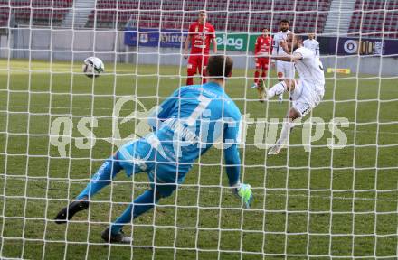 Fussball 2. Liga. SK Austria Klagenfurt gegen  SK Vorwaerts Steyr.   Markus Pink (Klagenfurt), Bernhard Staudinger (Steyr). Klagenfurt, am 20.3.2021.
Foto: Kuess
www.qspictures.net
---
pressefotos, pressefotografie, kuess, qs, qspictures, sport, bild, bilder, bilddatenbank