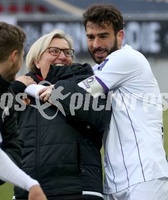 Fussball 2. Liga. SK Austria Klagenfurt gegen  SK Vorwaerts Steyr.  Jubel  Kosmas Gkezos, Christiane Loinig (Klagenfurt). Klagenfurt, am 20.3.2021.
Foto: Kuess
www.qspictures.net
---
pressefotos, pressefotografie, kuess, qs, qspictures, sport, bild, bilder, bilddatenbank