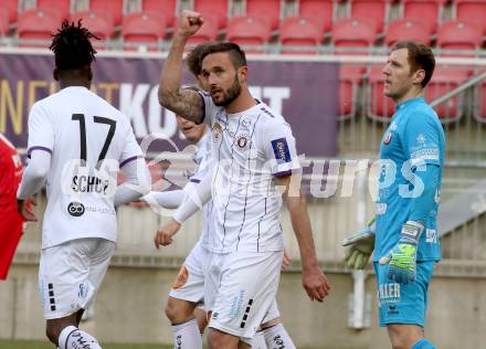 Fussball 2. Liga. SK Austria Klagenfurt gegen  SK Vorwaerts Steyr.  Torjubel Markus Pink, (Klagenfurt). Klagenfurt, am 20.3.2021.
Foto: Kuess
www.qspictures.net
---
pressefotos, pressefotografie, kuess, qs, qspictures, sport, bild, bilder, bilddatenbank