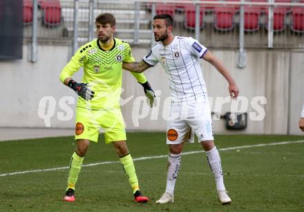Fussball 2. Liga. SK Austria Klagenfurt gegen  SK Vorwaerts Steyr.  Phillip Menzel, Markus Pink (Klagenfurt). Klagenfurt, am 20.3.2021.
Foto: Kuess
www.qspictures.net
---
pressefotos, pressefotografie, kuess, qs, qspictures, sport, bild, bilder, bilddatenbank