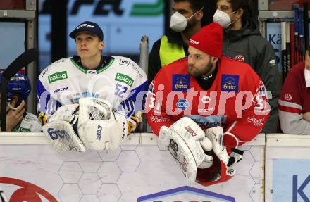 EBEL. Eishockey Bundesliga. KAC gegen	VSV. Jakob Sprachmann, (VSV),   David Madlener (KAC). Klagenfurt, am 21.3.2021.
Foto: Kuess
www.qspictures.net

---
pressefotos, pressefotografie, kuess, qs, qspictures, sport, bild, bilder, bilddatenbank