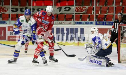 EBEL. Eishockey Bundesliga. KAC gegen	VSV. Matthew Fraser, (KAC),   Raphael Wolf, Alexander Schmidt  (VSV). Klagenfurt, am 21.3.2021.
Foto: Kuess
www.qspictures.net

---
pressefotos, pressefotografie, kuess, qs, qspictures, sport, bild, bilder, bilddatenbank