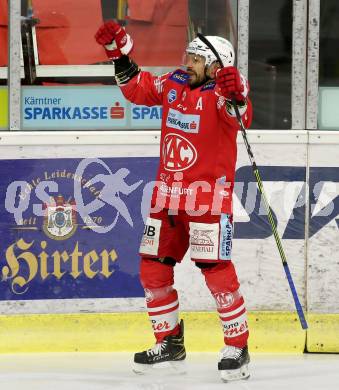 EBEL. Eishockey Bundesliga. KAC gegen	VSV. Torjubel Thomas Koch (KAC). Klagenfurt, am 21.3.2021.
Foto: Kuess
www.qspictures.net

---
pressefotos, pressefotografie, kuess, qs, qspictures, sport, bild, bilder, bilddatenbank