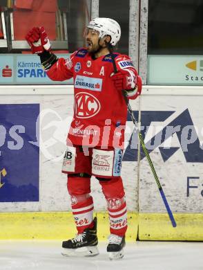 EBEL. Eishockey Bundesliga. KAC gegen	VSV. Torjubel Thomas Koch (KAC). Klagenfurt, am 21.3.2021.
Foto: Kuess
www.qspictures.net

---
pressefotos, pressefotografie, kuess, qs, qspictures, sport, bild, bilder, bilddatenbank