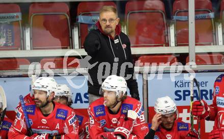EBEL. Eishockey Bundesliga. KAC gegen	EC Red Bull Salzburg. Trainer Petri Matikainen (KAC). Klagenfurt, am 28.3.2021.
Foto: Kuess
www.qspictures.net

---
pressefotos, pressefotografie, kuess, qs, qspictures, sport, bild, bilder, bilddatenbank