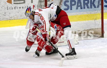 EBEL. Eishockey Bundesliga. KAC gegen	EC Red Bull Salzburg. Manuel Geier,  (KAC),  Paul Huber (Salzburg). Klagenfurt, am 28.3.2021.
Foto: Kuess
www.qspictures.net

---
pressefotos, pressefotografie, kuess, qs, qspictures, sport, bild, bilder, bilddatenbank