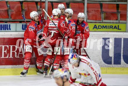 EBEL. Eishockey Bundesliga. KAC gegen	EC Red Bull Salzburg. Torjubel Nicholas Eric Petersen, Matthew Fraser, Thomas Vallant, Rok Ticar, Martin Schumnig (KAC). Klagenfurt, am 28.3.2021.
Foto: Kuess
www.qspictures.net

---
pressefotos, pressefotografie, kuess, qs, qspictures, sport, bild, bilder, bilddatenbank
