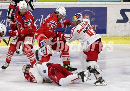 EBEL. Eishockey Bundesliga. KAC gegen	EC Red Bull Salzburg. Matthew Fraser, Nicholas ERic Petersen,  (KAC),  David McIntyre, Alexander Pallestrang (Salzburg). Klagenfurt, am 28.3.2021.
Foto: Kuess
www.qspictures.net

---
pressefotos, pressefotografie, kuess, qs, qspictures, sport, bild, bilder, bilddatenbank