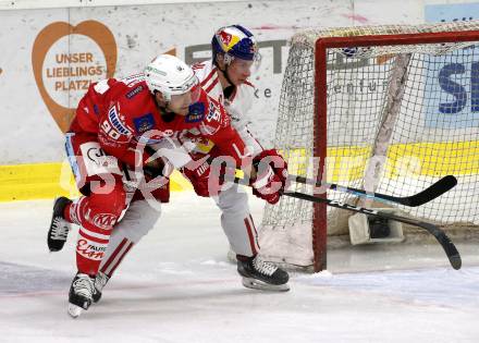 EBEL. Eishockey Bundesliga. KAC gegen	EC Red Bull Salzburg. Matthew Fraser,   (KAC), Tim Luca Harnisch  (Salzburg). Klagenfurt, am 1.4.2021.
Foto: Kuess
www.qspictures.net

---
pressefotos, pressefotografie, kuess, qs, qspictures, sport, bild, bilder, bilddatenbank