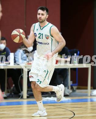 Basketball Zweite Liga 2020/2021. Playoffs. VF2. KOS Celovec gegen  Raiders Tirol. Marin Sliskovic (KOS Celovec). Klagenfurt, am 3.4.2021.
Foto: Kuess
www.qspictures.net

---
pressefotos, pressefotografie, kuess, qs, qspictures, sport, bild, bilder, bilddatenbank