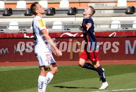 Fussball. Bundesliga. RZ Pellets WAC gegen SK Rapid. Mario Leitgab,  (WAC),  Torjubel Maximilian Ullmann (Rapid). Wolfsberg, am 4.4.2021.
Foto: Kuess
www.qspictures.net

---
pressefotos, pressefotografie, kuess, qs, qspictures, sport, bild, bilder, bilddatenbank