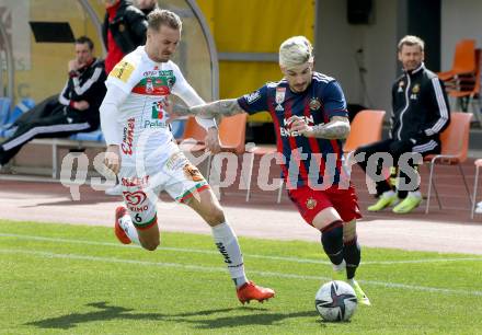 Fussball. Bundesliga. RZ Pellets WAC gegen SK Rapid. Mario Pavelic,  (WAC),  Taxiarchis Fountas (Rapid). Wolfsberg, am 4.4.2021.
Foto: Kuess
www.qspictures.net

---
pressefotos, pressefotografie, kuess, qs, qspictures, sport, bild, bilder, bilddatenbank