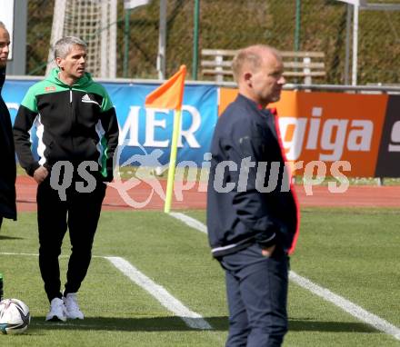 Fussball. Bundesliga. RZ Pellets WAC gegen SK Rapid. Trainer Roman Stary,  (WAC), Trainer Dietmar Kuehbauer (Rapid). Wolfsberg, am 4.4.2021.
Foto: Kuess
www.qspictures.net

---
pressefotos, pressefotografie, kuess, qs, qspictures, sport, bild, bilder, bilddatenbank