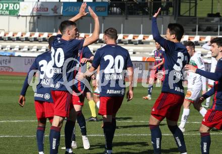 Fussball. Bundesliga. RZ Pellets WAC gegen SK Rapid.  Torjubel Leo Greiml (Rapid). Wolfsberg, am 4.4.2021.
Foto: Kuess
www.qspictures.net

---
pressefotos, pressefotografie, kuess, qs, qspictures, sport, bild, bilder, bilddatenbank