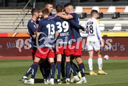 Fussball. Bundesliga. RZ Pellets WAC gegen SK Rapid. Torjubel Maximilian Ullmann (Rapid). Wolfsberg, am 4.4.2021.
Foto: Kuess
www.qspictures.net

---
pressefotos, pressefotografie, kuess, qs, qspictures, sport, bild, bilder, bilddatenbank