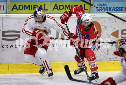 EBEL. Eishockey Bundesliga. KAC gegen	EC Red Bull Salzburg. Manuel Ganahl,  (KAC), Stefan Espeland  (Salzburg). Klagenfurt, am 5.4.2021.
Foto: Kuess
www.qspictures.net

---
pressefotos, pressefotografie, kuess, qs, qspictures, sport, bild, bilder, bilddatenbank