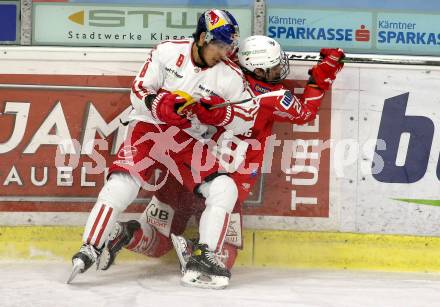 EBEL. Eishockey Bundesliga. KAC gegen	EC Red Bull Salzburg. Martin Schumnig,  (KAC), Austin Ryan Ortega  (Salzburg). Klagenfurt, am 5.4.2021.
Foto: Kuess
www.qspictures.net

---
pressefotos, pressefotografie, kuess, qs, qspictures, sport, bild, bilder, bilddatenbank