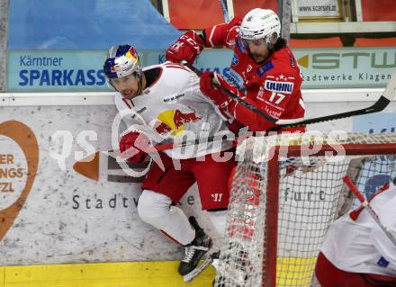 EBEL. Eishockey Bundesliga. KAC gegen	EC Red Bull Salzburg. Manuel Ganahl,  (KAC), Stefan Espeland  (Salzburg). Klagenfurt, am 5.4.2021.
Foto: Kuess
www.qspictures.net

---
pressefotos, pressefotografie, kuess, qs, qspictures, sport, bild, bilder, bilddatenbank
