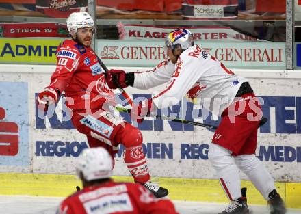 EBEL. Eishockey Bundesliga. KAC gegen	EC Red Bull Salzburg. Thomas Vallant,  (KAC), Peter Hochkofler  (Salzburg). Klagenfurt, am 5.4.2021.
Foto: Kuess
www.qspictures.net

---
pressefotos, pressefotografie, kuess, qs, qspictures, sport, bild, bilder, bilddatenbank