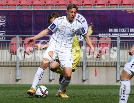Fussball 2. Liga. SK Austria Klagenfurt gegen  SV Lafnitz. Fabio Markelic (Klagenfurt). Klagenfurt, am 5.4.2021.
Foto: Kuess
www.qspictures.net
---
pressefotos, pressefotografie, kuess, qs, qspictures, sport, bild, bilder, bilddatenbank