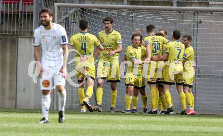 Fussball 2. Liga. SK Austria Klagenfurt gegen  SV Lafnitz.  Torjubel    (Lafnitz). Klagenfurt, am 5.4.2021.
Foto: Kuess
www.qspictures.net
---
pressefotos, pressefotografie, kuess, qs, qspictures, sport, bild, bilder, bilddatenbank