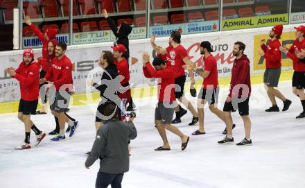 EBEL. Eishockey Bundesliga. KAC gegen	EC Red Bull Salzburg. Jubel (KAC). Klagenfurt, am 5.4.2021.
Foto: Kuess
www.qspictures.net

---
pressefotos, pressefotografie, kuess, qs, qspictures, sport, bild, bilder, bilddatenbank