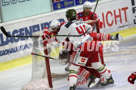 EBEL. Eishockey Bundesliga. KAC gegen	HCB Suedtirol Alperia. Gregorc Blaz (KAC), Deluca Ivan  (Bozen). Klagenfurt, am 13.4.2021.
Foto: Kuess
www.qspictures.net

---
pressefotos, pressefotografie, kuess, qs, qspictures, sport, bild, bilder, bilddatenbank