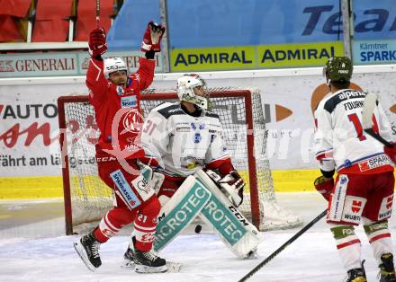 EBEL. Eishockey Bundesliga. KAC gegen	HCB Suedtirol Alperia. Torjubel  Geier Manuel (KAC). Klagenfurt, am 13.4.2021.
Foto: Kuess
www.qspictures.net

---
pressefotos, pressefotografie, kuess, qs, qspictures, sport, bild, bilder, bilddatenbank