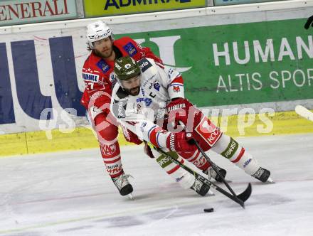 EBEL. Eishockey Bundesliga. KAC gegen	HCB Suedtirol Alperia. Hundertpfund Thomas (KAC),   Bernard Anton (Bozen). Klagenfurt, am 13.4.2021.
Foto: Kuess
www.qspictures.net

---
pressefotos, pressefotografie, kuess, qs, qspictures, sport, bild, bilder, bilddatenbank