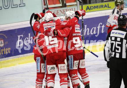 EBEL. Eishockey Bundesliga. KAC gegen	HCB Suedtirol Alperia. Torjubel Geier Manuel, Bischofberger Johannes, Witting Samuel, Gregorc Blaz, Unterweger Clemens (KAC). Klagenfurt, am 13.4.2021.
Foto: Kuess
www.qspictures.net

---
pressefotos, pressefotografie, kuess, qs, qspictures, sport, bild, bilder, bilddatenbank