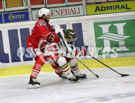 EBEL. Eishockey Bundesliga. KAC gegen	HCB Suedtirol Alperia. Hundertpfund Thomas (KAC),   Bernard Anton (Bozen). Klagenfurt, am 13.4.2021.
Foto: Kuess
www.qspictures.net

---
pressefotos, pressefotografie, kuess, qs, qspictures, sport, bild, bilder, bilddatenbank