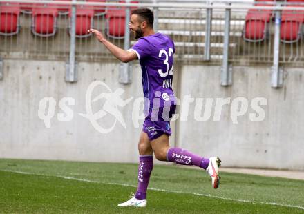 Fussball 2. Liga. SK Austria Klagenfurt gegen  Grazer AK 1902. Torjubel Markus Pink (Klagenfurt). Klagenfurt, am 18.4.2021.
Foto: Kuess
www.qspictures.net
---
pressefotos, pressefotografie, kuess, qs, qspictures, sport, bild, bilder, bilddatenbank