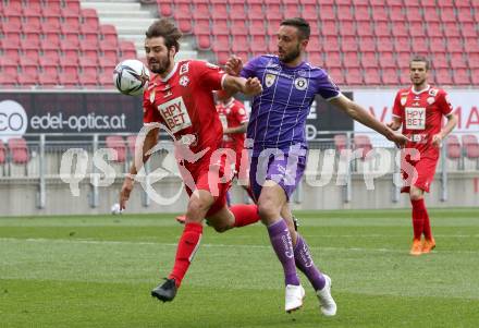 Fussball 2. Liga. SK Austria Klagenfurt gegen  Grazer AK 1902. Markus Pink,  (Klagenfurt),  Stefan Johannes Pfeifer  (GAK). Klagenfurt, am 18.4.2021.
Foto: Kuess
www.qspictures.net
---
pressefotos, pressefotografie, kuess, qs, qspictures, sport, bild, bilder, bilddatenbank