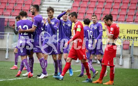 Fussball 2. Liga. SK Austria Klagenfurt gegen  Grazer AK 1902. Torjubel  (Klagenfurt). Klagenfurt, am 18.4.2021.
Foto: Kuess
www.qspictures.net
---
pressefotos, pressefotografie, kuess, qs, qspictures, sport, bild, bilder, bilddatenbank
