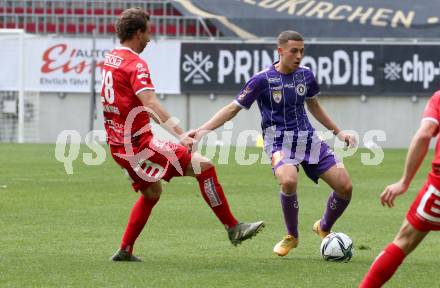 Fussball 2. Liga. SK Austria Klagenfurt gegen  Grazer AK 1902. Fabio Markelic,  (Klagenfurt),  Peter Tschernegg  (GAK). Klagenfurt, am 18.4.2021.
Foto: Kuess
www.qspictures.net
---
pressefotos, pressefotografie, kuess, qs, qspictures, sport, bild, bilder, bilddatenbank